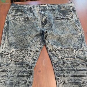 Blue Cult Denim, Size 40, Black/Gray Acid wash Distressed Jean